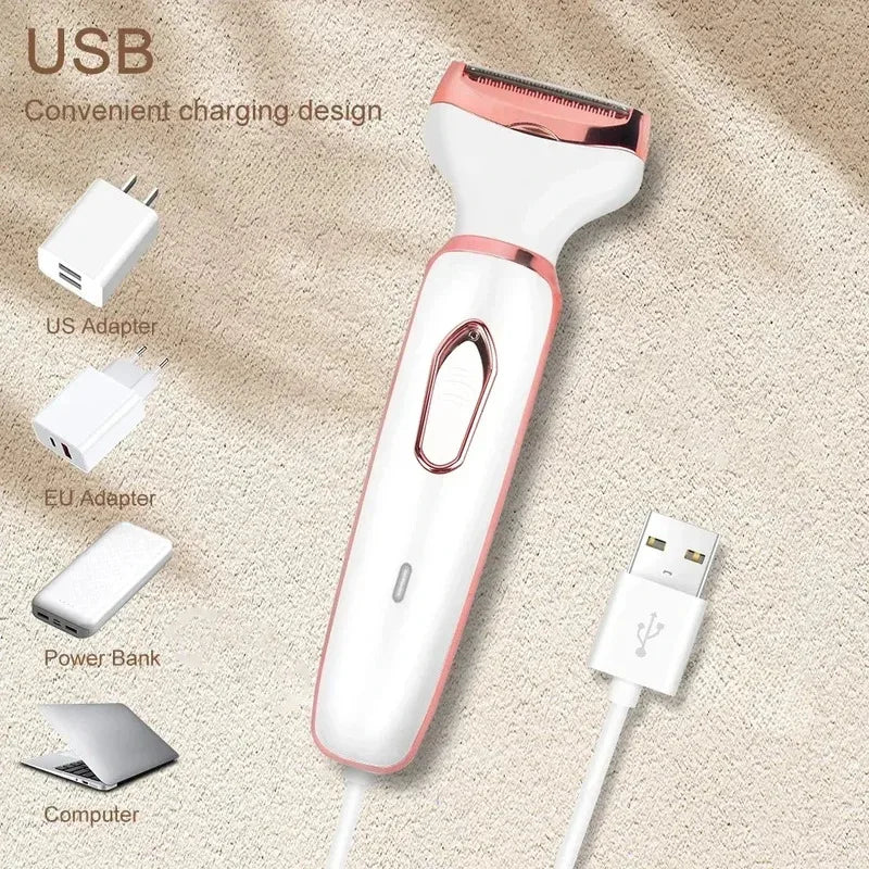 Depilador elétrico 4 em 1 para mulheres, depilador facial, aparador, depilador indolor para mulheres, para sobrancelhas e nariz