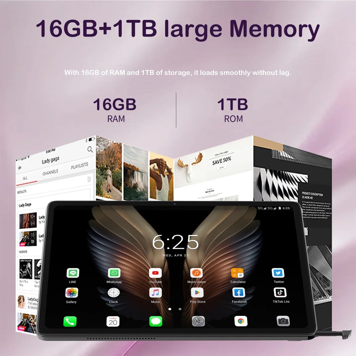 Tablet original novo 2025 Pad 24Ultra Snapdragon 8gen3 13 polegadas Android 13.0 Dual 5G Rede Bluetooth WiFi 16GB + 1TB