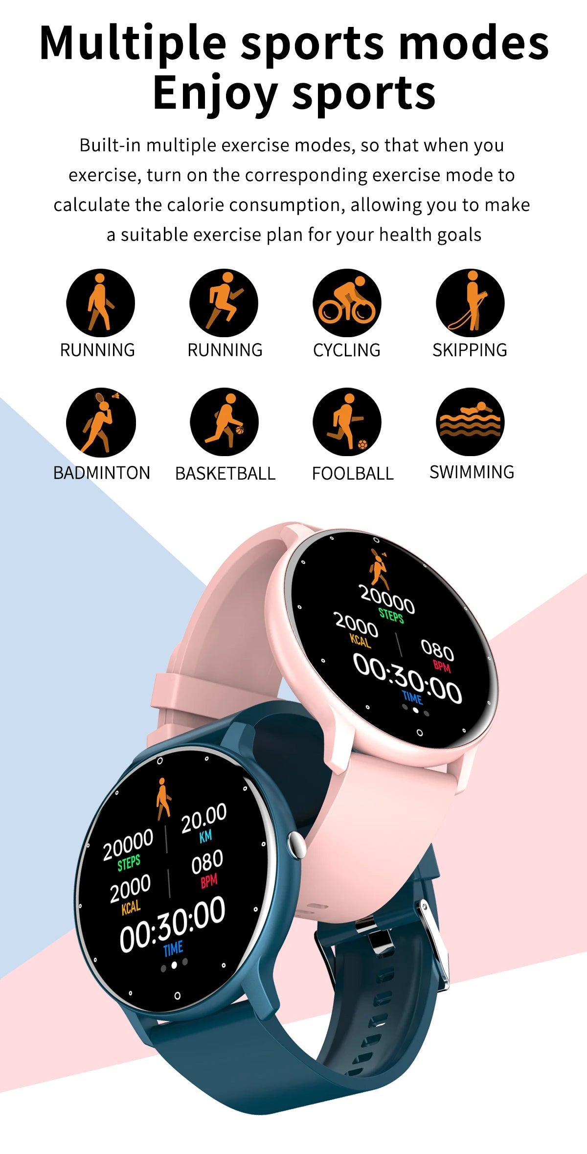 Novo relógio inteligente 2023, esportivo, fitness, à prova d'água, com Bluetooth, monitor de frequência cardíaca e sono para Android e iOS