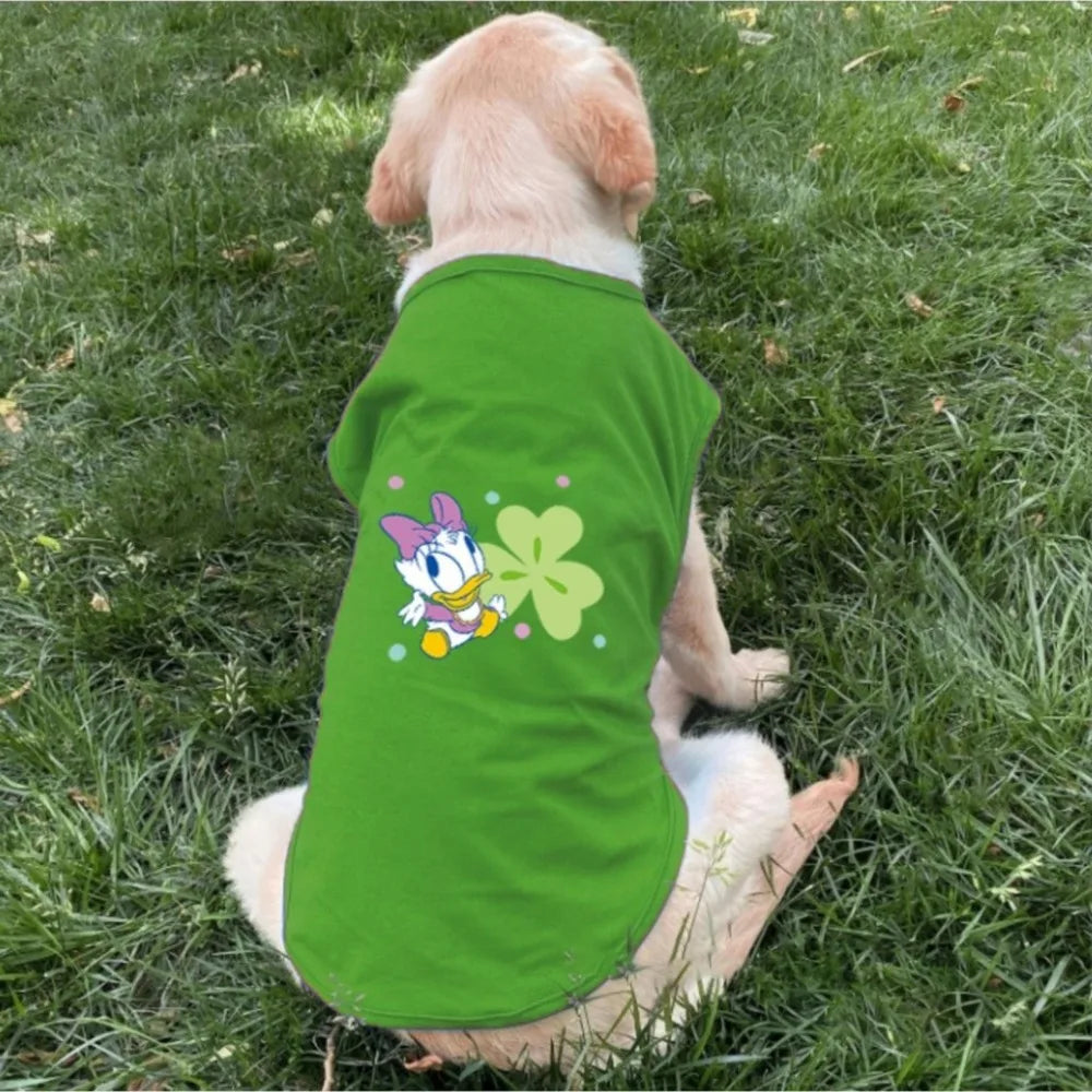 Camiseta estampada para animais de estimação, feita de material de fibra para lazer interno e externo, entretenimento, proteção solar, roupas para cães e gatos