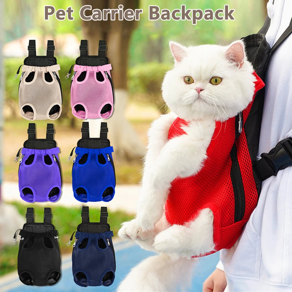 Bolsa de transporte ajustável para gatos, mochila de ombro duplo para animais de estimação, bolsa portátil para viagens ao ar livre, acampamento, caminhada, bolsa para gatos e cachorros