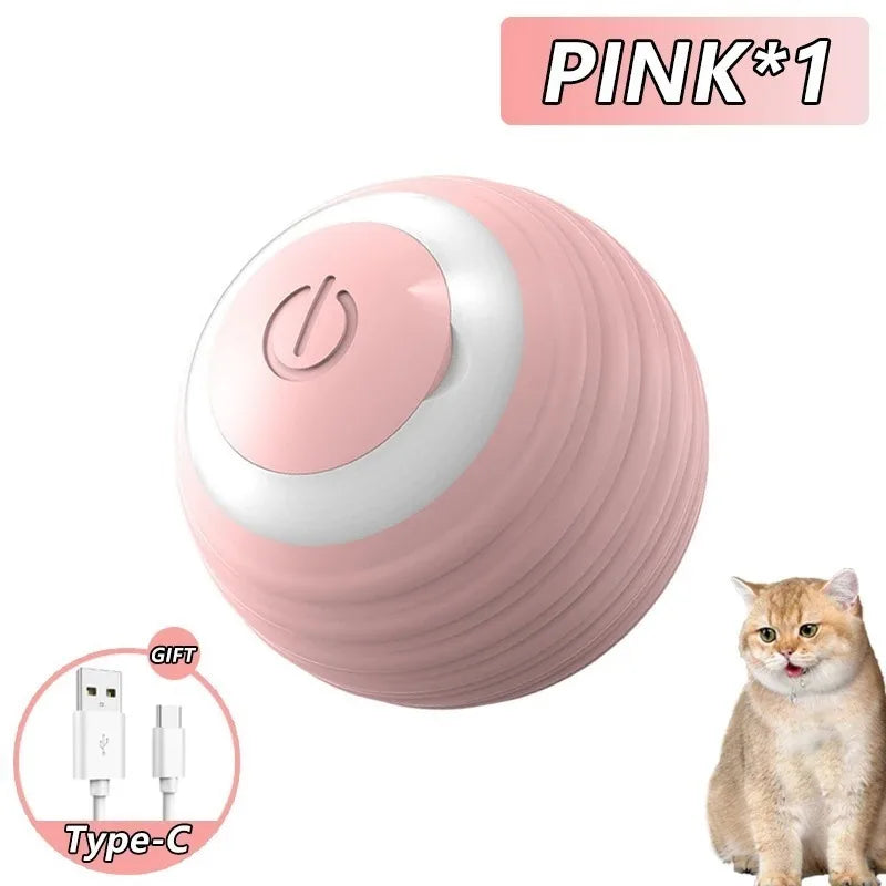 Brinquedos inteligentes interativos para gatos, bola elétrica com rolamento automático para gatos, gatinhos, animais de estimação, treinamento automático, brinquedo recarregável por USB