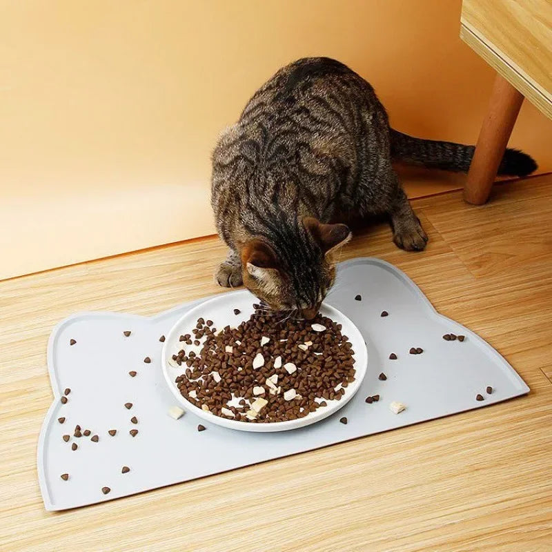 Pet Feeding Mat for Dogs Cats Non-Slip Silicone Cat Food Mat Waterproof Washable Spill-Proof Pet Placement Mat Pet Supplies pet shop