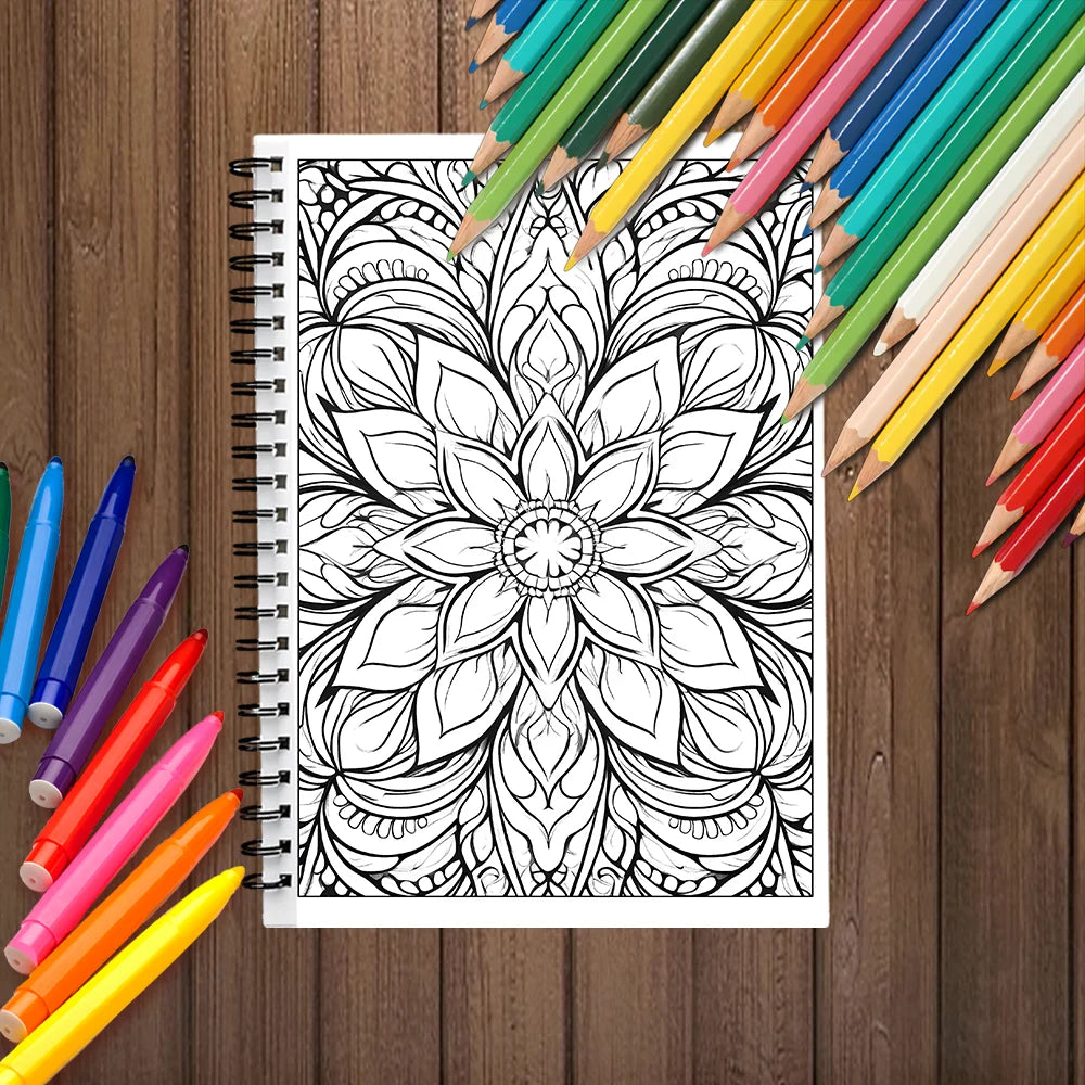 Livro de colorir em espiral - 30 folhas, livro de colorir para adultos, 11,3 x 8,3 polegadas, papel grosso de 100 g, livro de desenho, presente de boas-vindas para o feriado