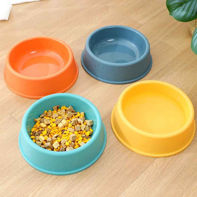 High Quality Pet Feeding Bowls For Cats And Dogs Solid Color Food Water Bowls Easy To Clean Wet & Dry Food Bowls Pet Supplies