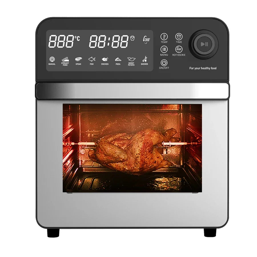 -Forno Air Fryer 12l 15l 16l 18l 23l 24l Fritadeira de Ar Inteligente Digital com Função de Vapor Forno Air Fryer de Aço Inoxidável