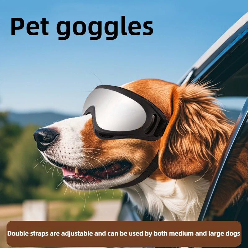 Óculos de sol ajustáveis ​​para cães, óculos de sol anti-UV, proteção para os olhos, pretos, amplamente usados, suprimentos para cães de estimação