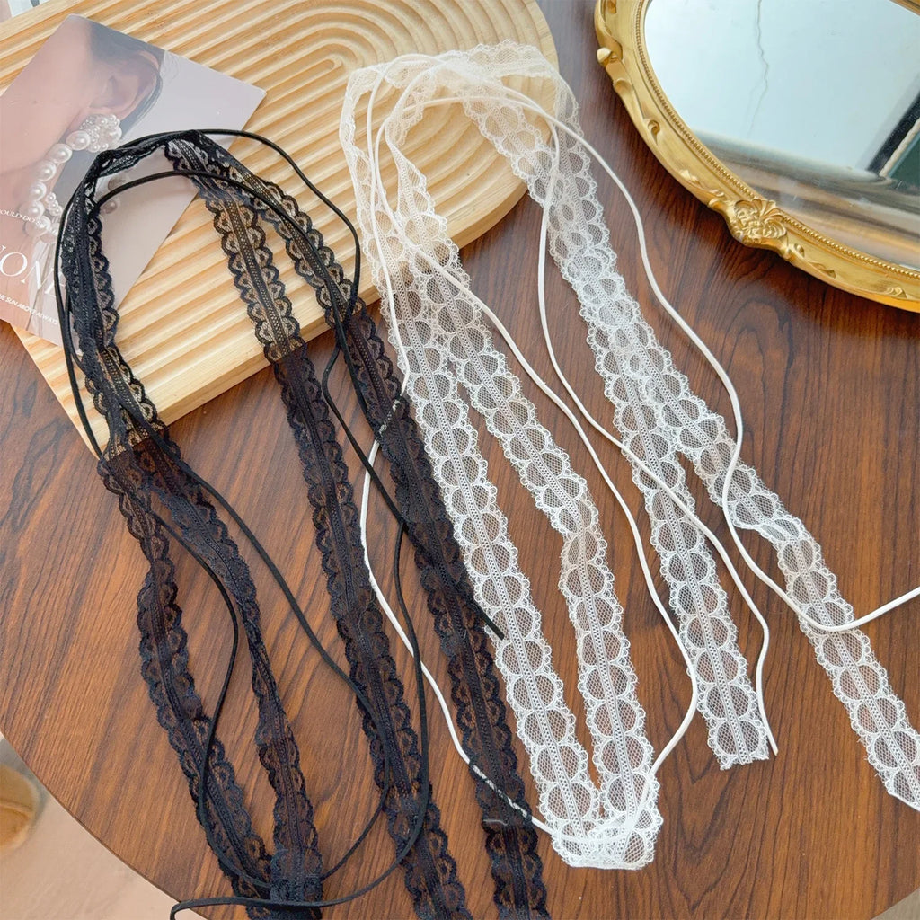 Fashion Choker Necklace for Women Sexy Black White Lace Bowknot Pendant Short Clavicle Chain Gothic Chokers Aesthetic Jewelry
