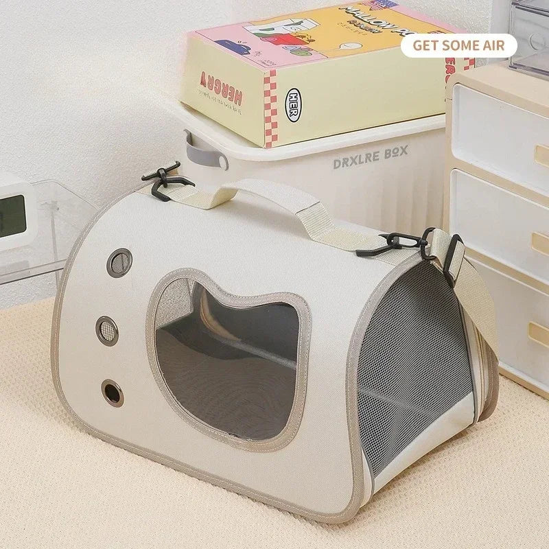 Bolsa de transporte para animais de estimação, dobrável, respirável e portátil premium, leve para cães e gatos pequenos, bolsa de ombro para transporte de gatos e gatinhos ao ar livre