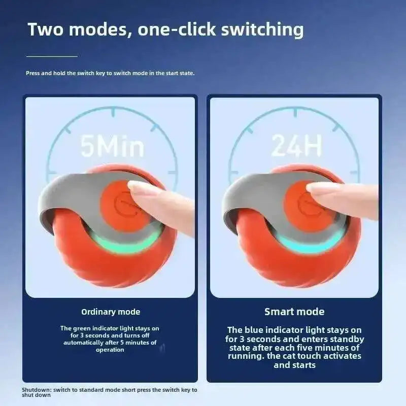 Bola de brinquedo interativa inteligente para gatos, bola rolante automática com cauda falsa, brinquedo elétrico recarregável por USB para animais de estimação, para provocação e treinamento
