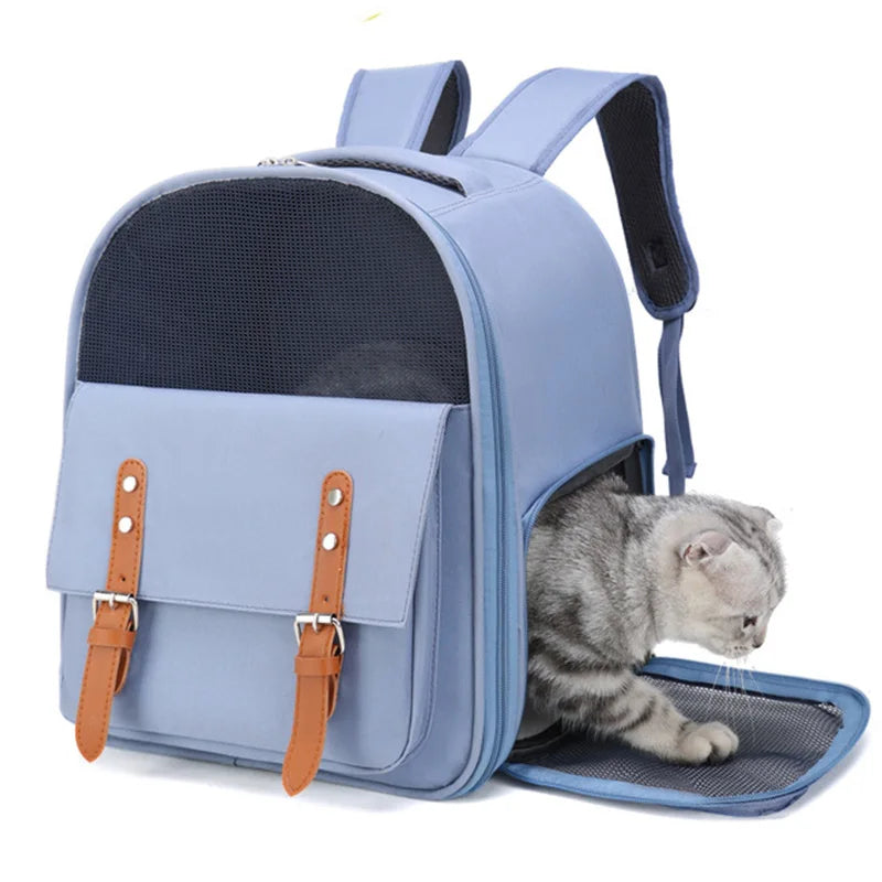 Mochila para transporte de gatos, bolsa respirável e moderna para viagem, para gatos e cães pequenos, suprimentos para animais de estimação
