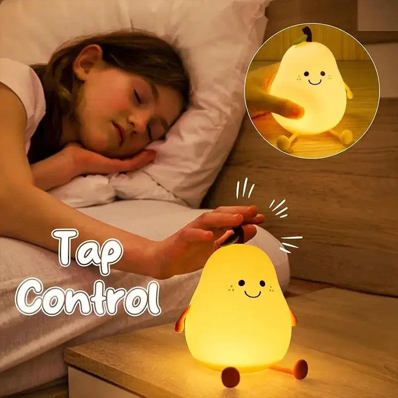 Luz noturna de silicone macio - USB recarregável, controle de toque, lâmpada de cabeceira regulável em 3 níveis para berçário, crianças, bebês e decoração de presentes