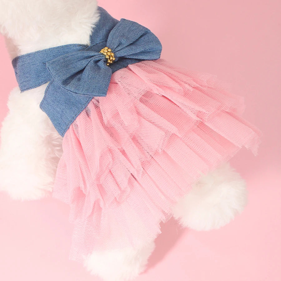 1 peça roupa de verão para animais de estimação chihuahua saia listrada vestido de renda para animais de estimação vestido para cachorro saia de renda arreios filhote gato princesa roupa filhote fofo