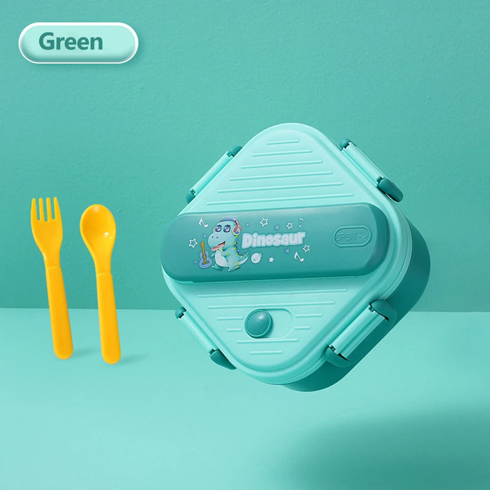 Lancheira de unicórnio com 3 grades para crianças, estudantes, sanduíche, frutas, recipiente para armazenamento de alimentos, caixa de bento de desenho animado para acampamento escolar