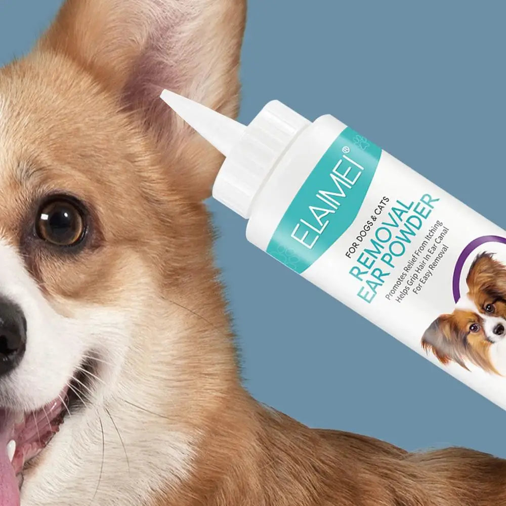 Pó para orelhas de cachorro 30g, pó para lavagem de orelhas, limpador seguro para cães, para orelhas saudáveis, remoção de odores, acessórios para animais de estimação, limpador de orelhas para coelhos e gatos