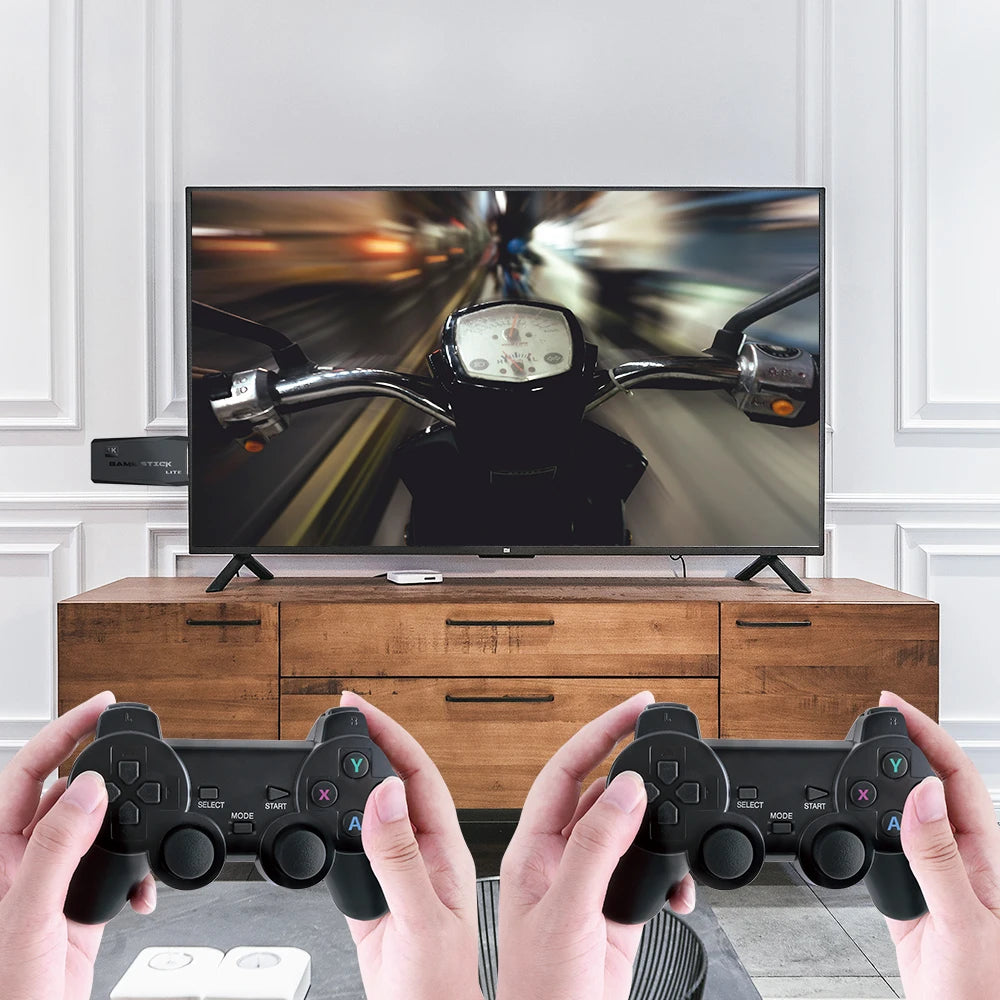 Atualização do console de videogame retrô 2.4G sem fio, console de jogo 4K, 20.000 jogos, 64G, console de jogo portátil Dendy para GBA/FC/PS1/MD