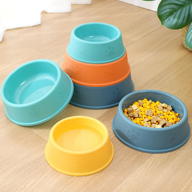 High Quality Pet Feeding Bowls For Cats And Dogs Solid Color Food Water Bowls Easy To Clean Wet & Dry Food Bowls Pet Supplies