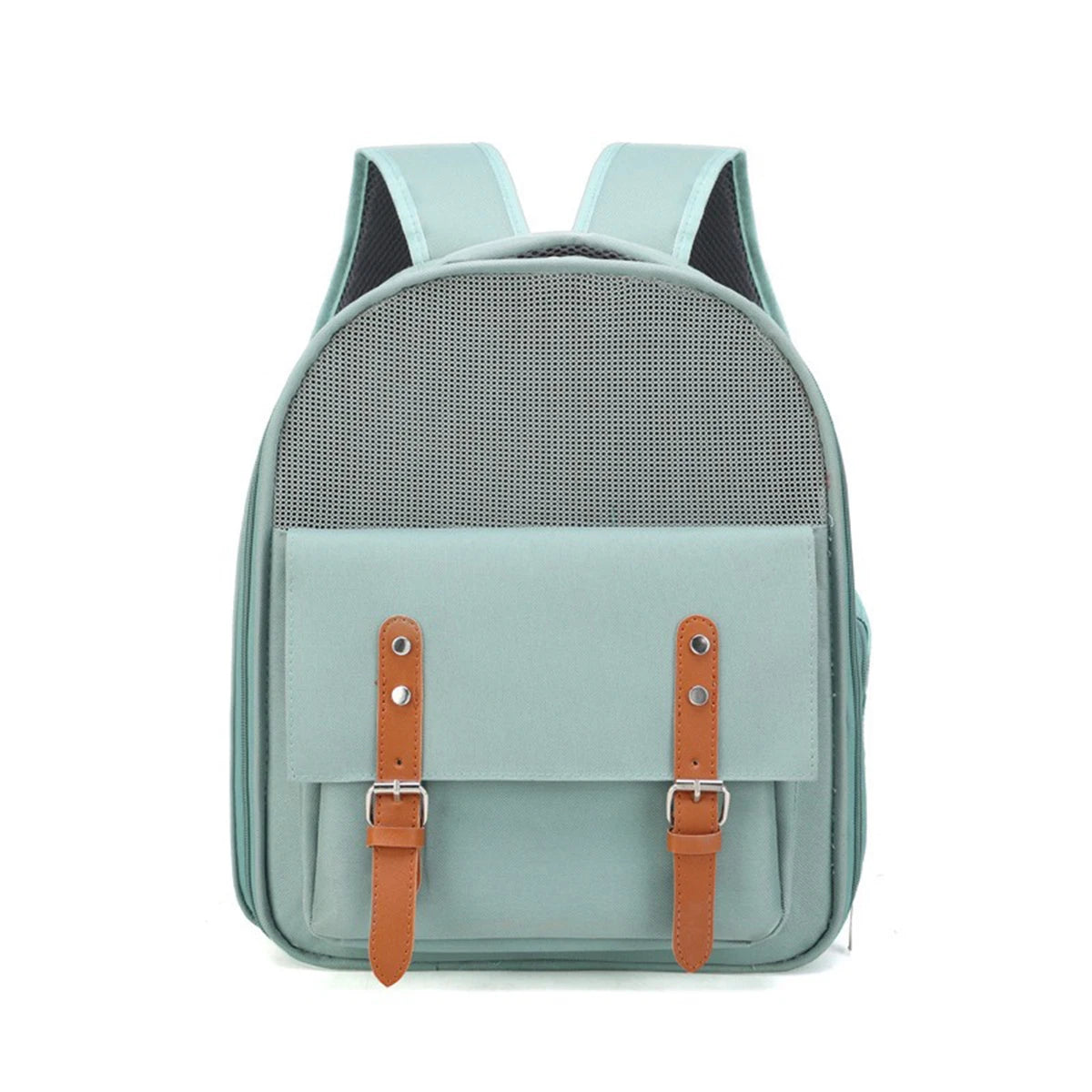 Mochila portátil para transporte de gatos - Oxford respirável e malha, alças ajustáveis ​​39 x 32 x 25 cm (15,3 x 12,5 x 9,8 pol.) para veterinário/viagem