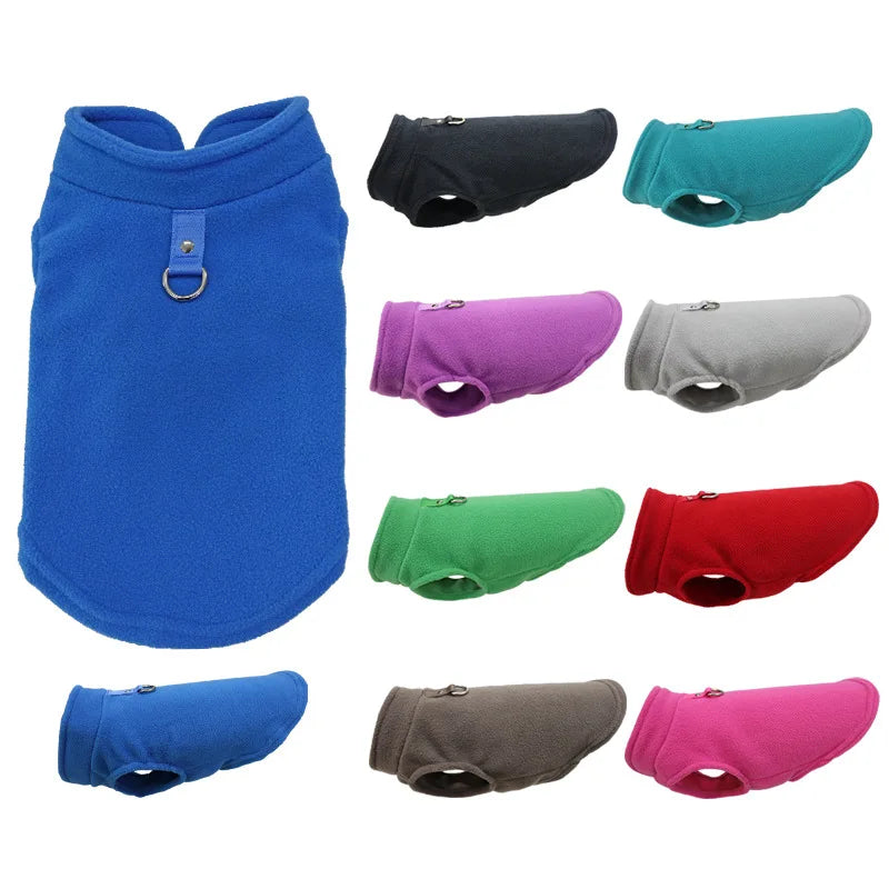 Roupas de inverno quentes de lã para cães, jaqueta macia para animais de estimação, colete com argola em D para filhotes pequenos, casaco para gatos, chihuahua, buldogue francês, fantasia de pug
