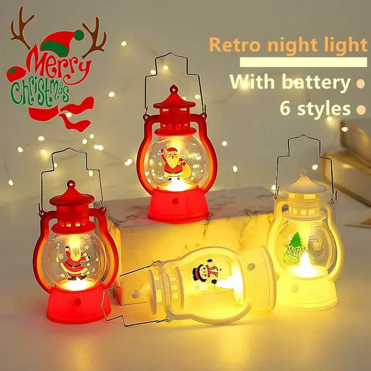 Enfeites de Natal 2025 com lanterna LED a pilhas, decorações de Natal para casa, Natal, Natal, Natal, Natal