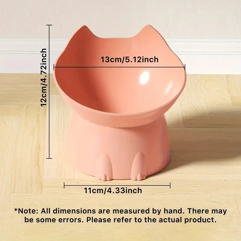 Tigela elevada para gatos WhiskerWare, 1 peça, tigela de plástico antiderrapante para alimentação de animais de estimação com borda inclinada, proteção para o pescoço e comida para gatinhos