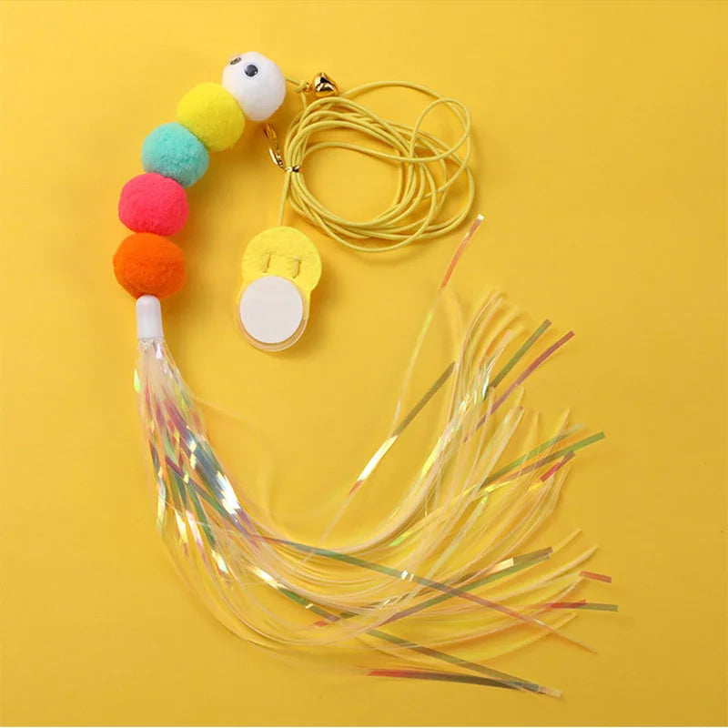 Brinquedos para gatos de estimação, vara engraçada, gatinho, auto-alta, corda elástica, forma de libélula, pena, sino, vara provocante, balanço pendurado, milhares