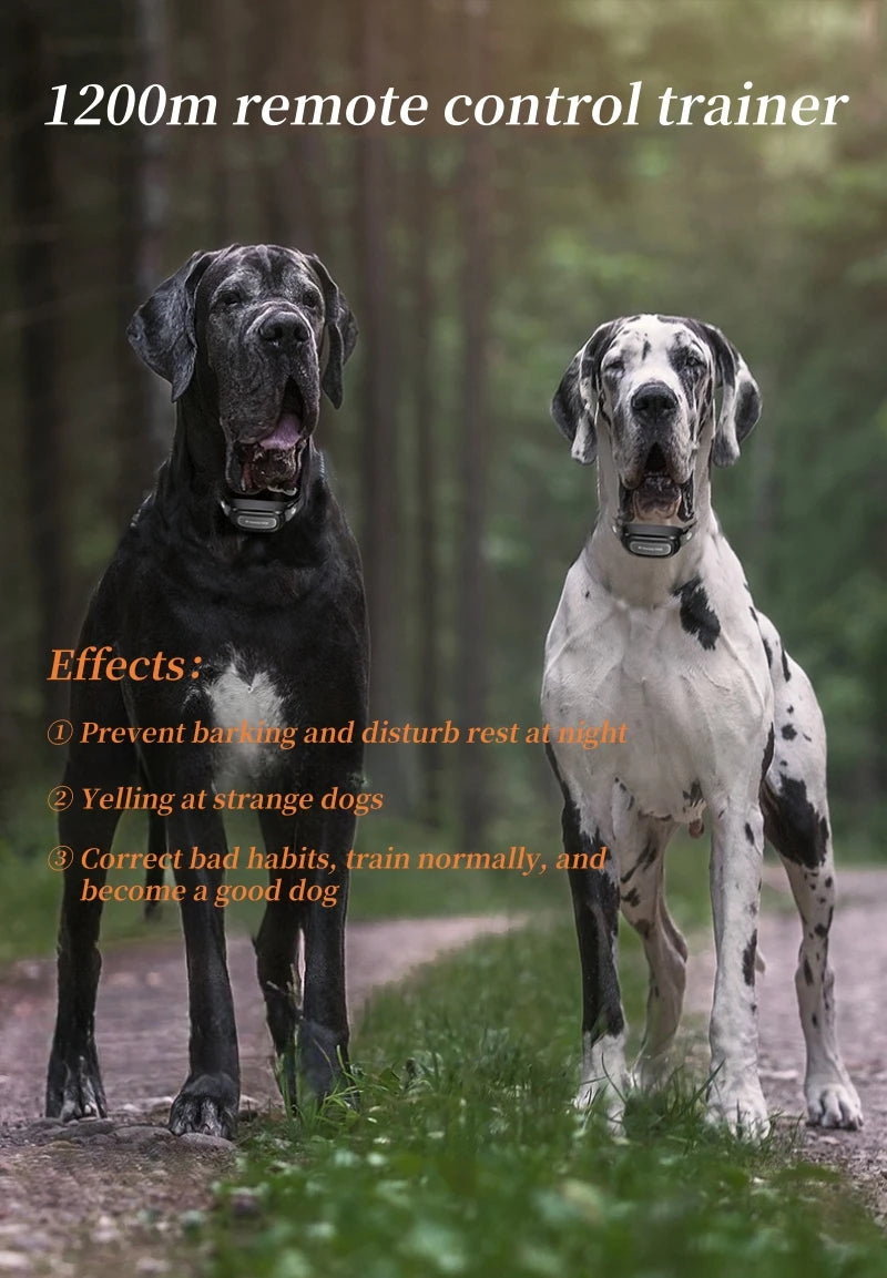 1100m Digital Dog Training Collar Waterproof Rechargeable Remote Control Pet with LCD Display for All Size Shock Vibration Sound