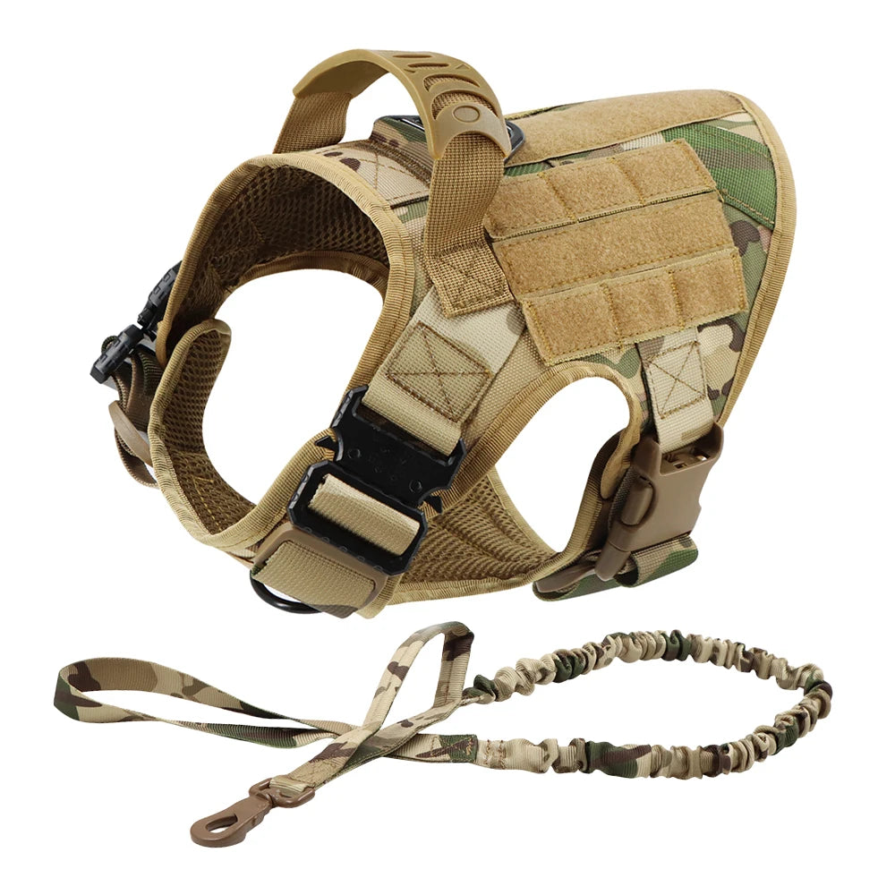 Coleira grande para cachorro, peitoral militar para cachorro, coleira Molle, bolsas, colete de treinamento para animais de estimação, peitorais táticos para pastor alemão, acessórios para cães
