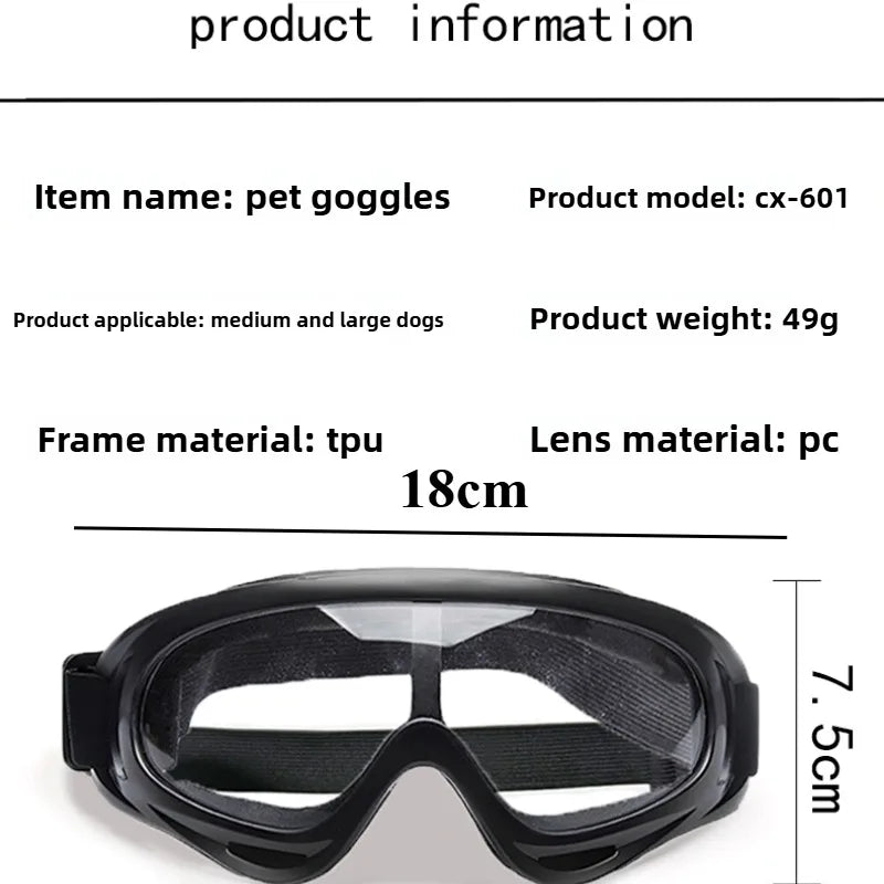 Óculos de sol ajustáveis ​​para cães, óculos de sol anti-UV, proteção para os olhos, pretos, amplamente usados, suprimentos para cães de estimação