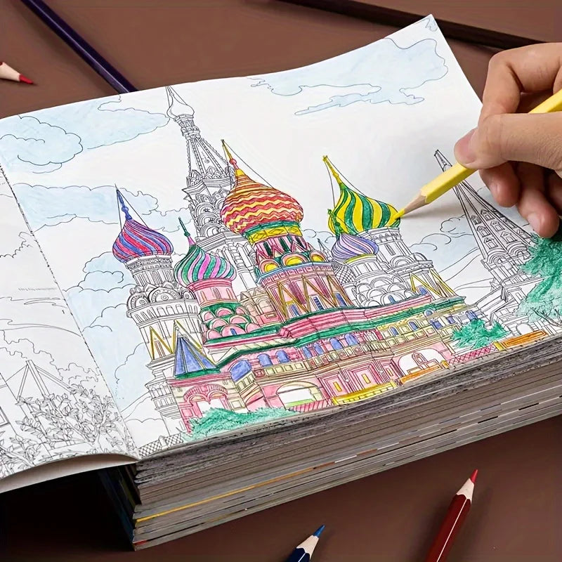 1 cópia aleatória de livro de colorir anti-pressão para adultos