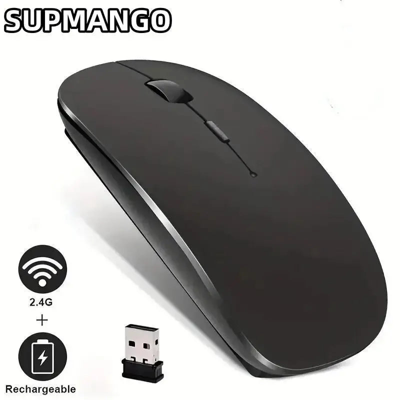 Mouse gamer sem fio, silencioso e mágico, adequado para laptops e tablets, com versões alimentadas por bateria e recarregáveis
