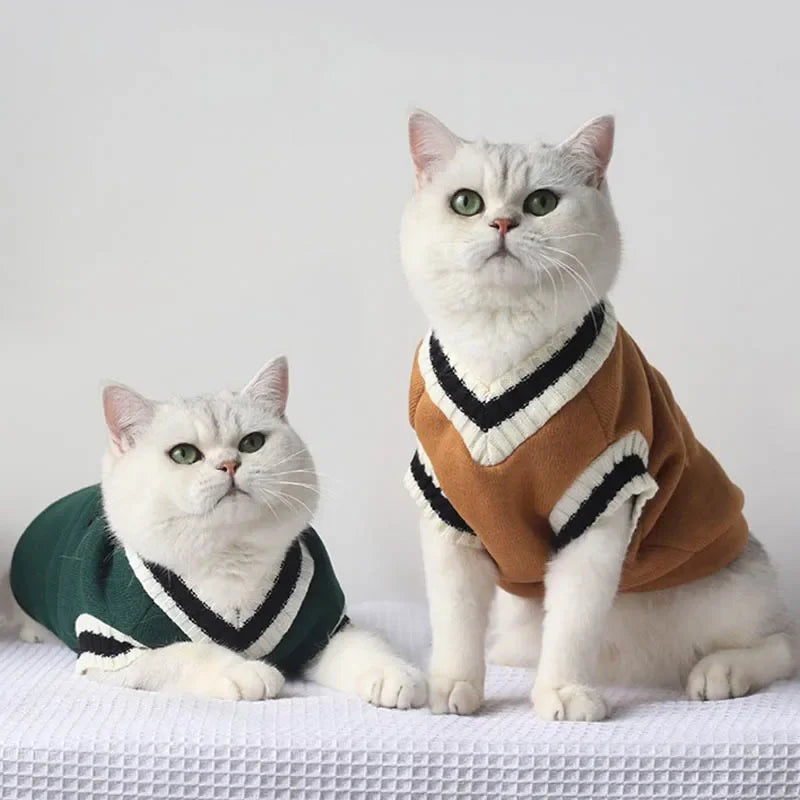 Winter Cat Dog Sweater Pullover Pet Clothes Small Dog Vest Puppy Jacket Kitty Costume Cats Outfit Warm And Cozy Pet Clothing
