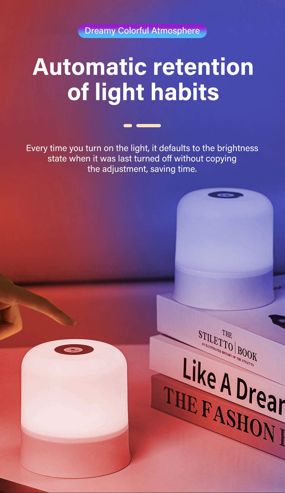 Lâmpada noturna LED sensível ao toque, USB, recarregável, regulável, de cabeceira, para decoração de quarto, presente de Natal, lâmpada noturna infantil