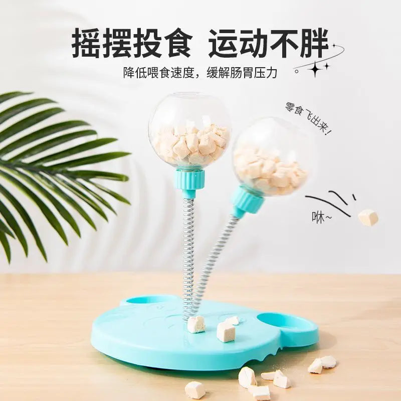 Dog Swing Feeder Ball Self-Entertainment Gadget, Shake & Feed Toy for Teddy, Bichon, Pomeranian & Other Pets