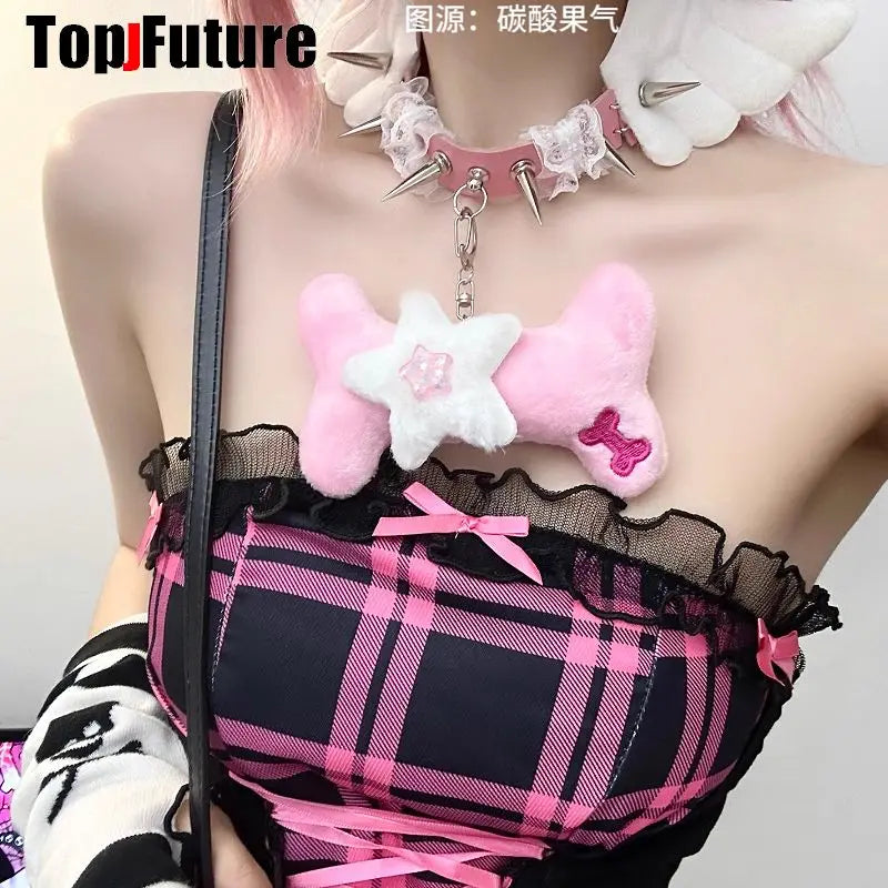 Mulheres Y2K Garota sangrenta punk Harajuku Gótico Lolita doente ferido colar curto Halloween cosplay adereços subcultura Gargantilhas Gargantilha