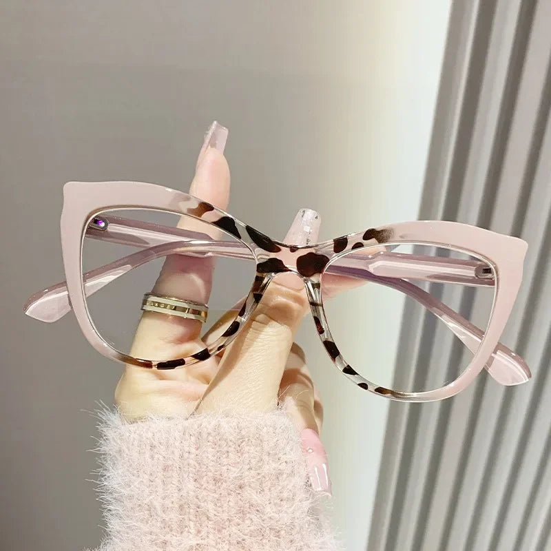 2024 Nova Armação de Óculos de Grau Cat Eye Feminino Moda Gradiente Cor Armação de Óculos Anti Luz Azul Óculos de Computador Presentes