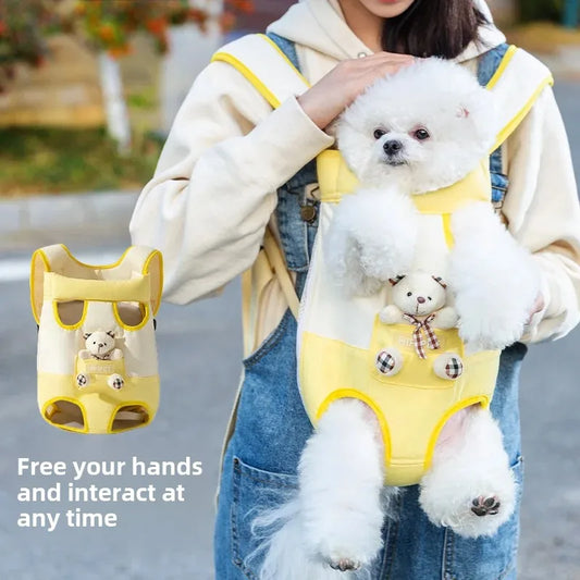 Bolsa de transporte para cães de estimação, bolsa de mão portátil para filhotes de quatro patas, mochila de ombro, colete, corda de tração para Yorkshire