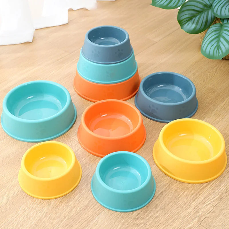 High Quality Pet Feeding Bowls For Cats And Dogs Solid Color Food Water Bowls Easy To Clean Wet & Dry Food Bowls Pet Supplies
