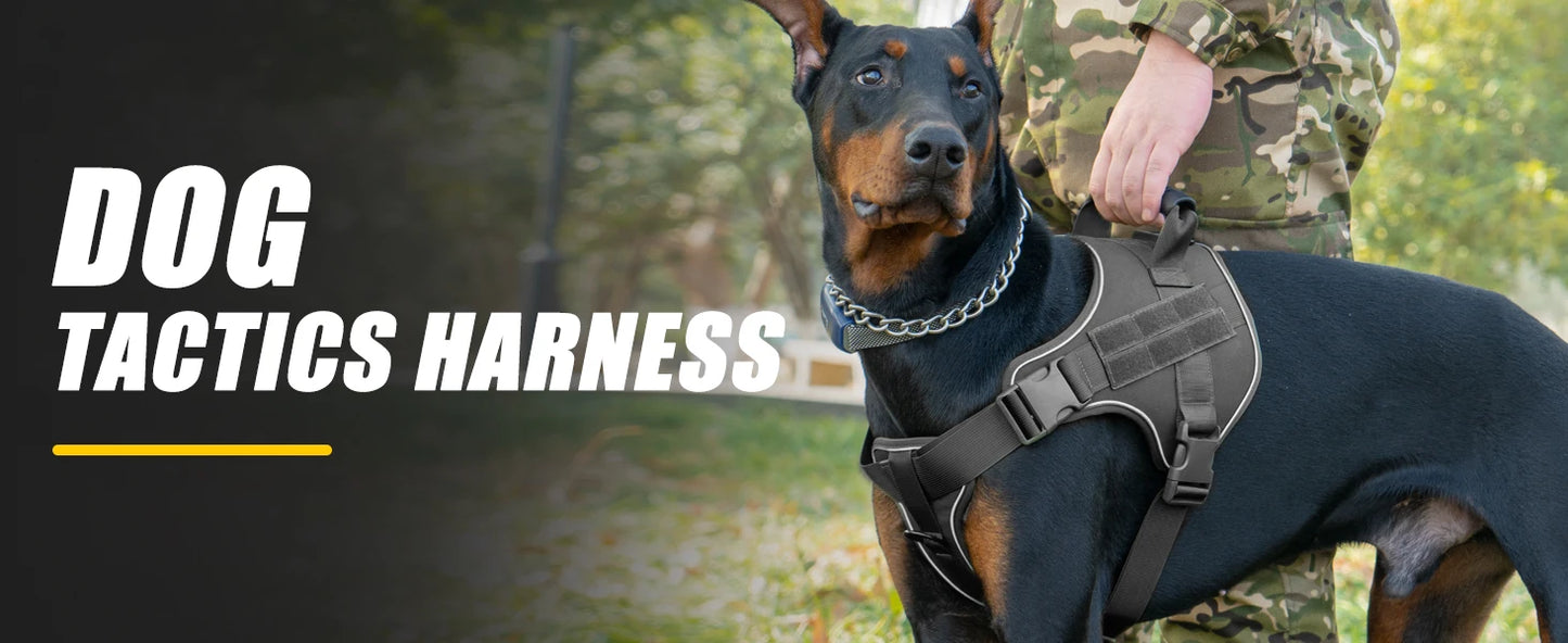 Arnês tático para cães, colete de treinamento para animais de estimação, Doberman Pinscher, arnês para cães de pequeno, médio e grande porte, à prova de explosão
