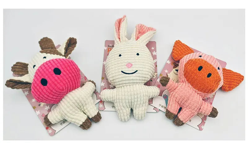 Brinquedo de pelúcia para cachorro, resistente a mordidas, com som estridente, para cães pequenos e grandes, filhotes de estimação, acessórios de treinamento, formato de animais fofos