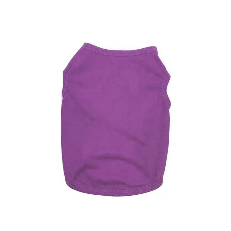 Roupas para animais de estimação de cor sólida, camisa para filhotes, camiseta para cachorro, colete macio e confortável e respirável para cães, roupas de verão para animais de estimação