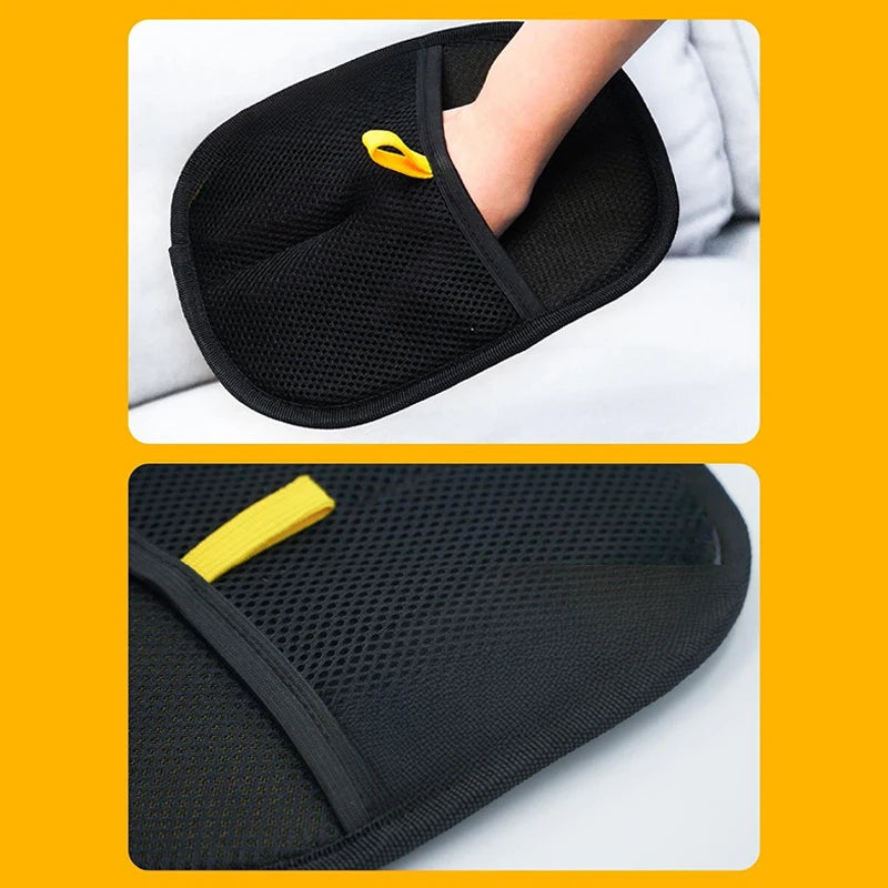 Luvas de tosa para animais de estimação atualizadas, escova de pelos de gatos, luvas para remoção de pelos de animais de estimação, escova dupla, ferramenta de limpeza antiestática para gatos, luvas para remoção de pelos