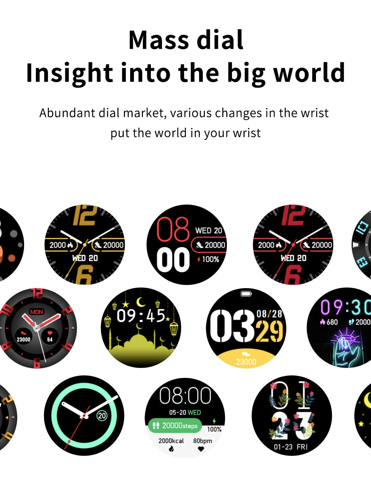 Novo relógio inteligente 2023, esportivo, fitness, à prova d'água, com Bluetooth, monitor de frequência cardíaca e sono para Android e iOS