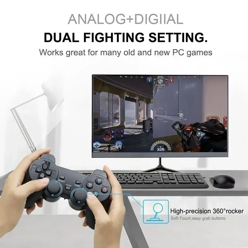 Controle de jogo sem fio de 2,4 GHz - botões de alta precisão, modo duplo para Android TV Box e PC com Windows