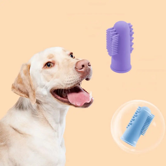 Silicone Pet Finger Toothbrush Bite Resistant Soft Cats Mouth Cleaner 360° Cleaning Pet Teeth Cleaning Fingertips for Cats Dogs