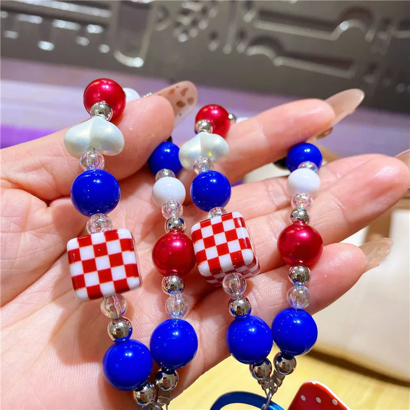 Atacado Sanrio Chaveiro Hello Kitty Mochila Escolar Pingente Kawaii Kt Vermelho Azul Branco Desenho Animado Chave Kitty TV Chaveiro com Contas Presente para Meninas