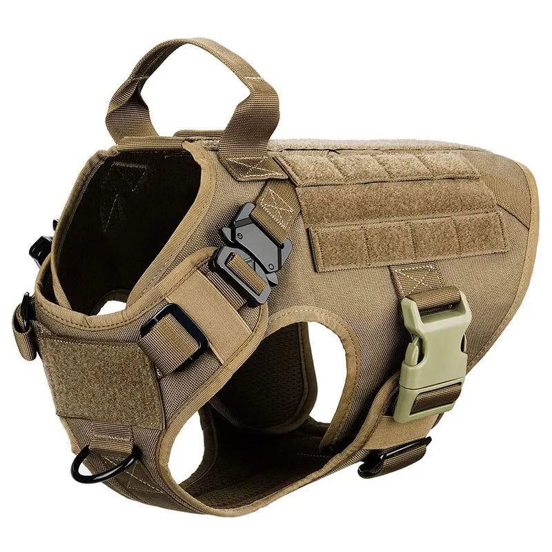 Conjunto de coleira e guia para cães grandes, colete tático para pastor alemão, para cães pequenos