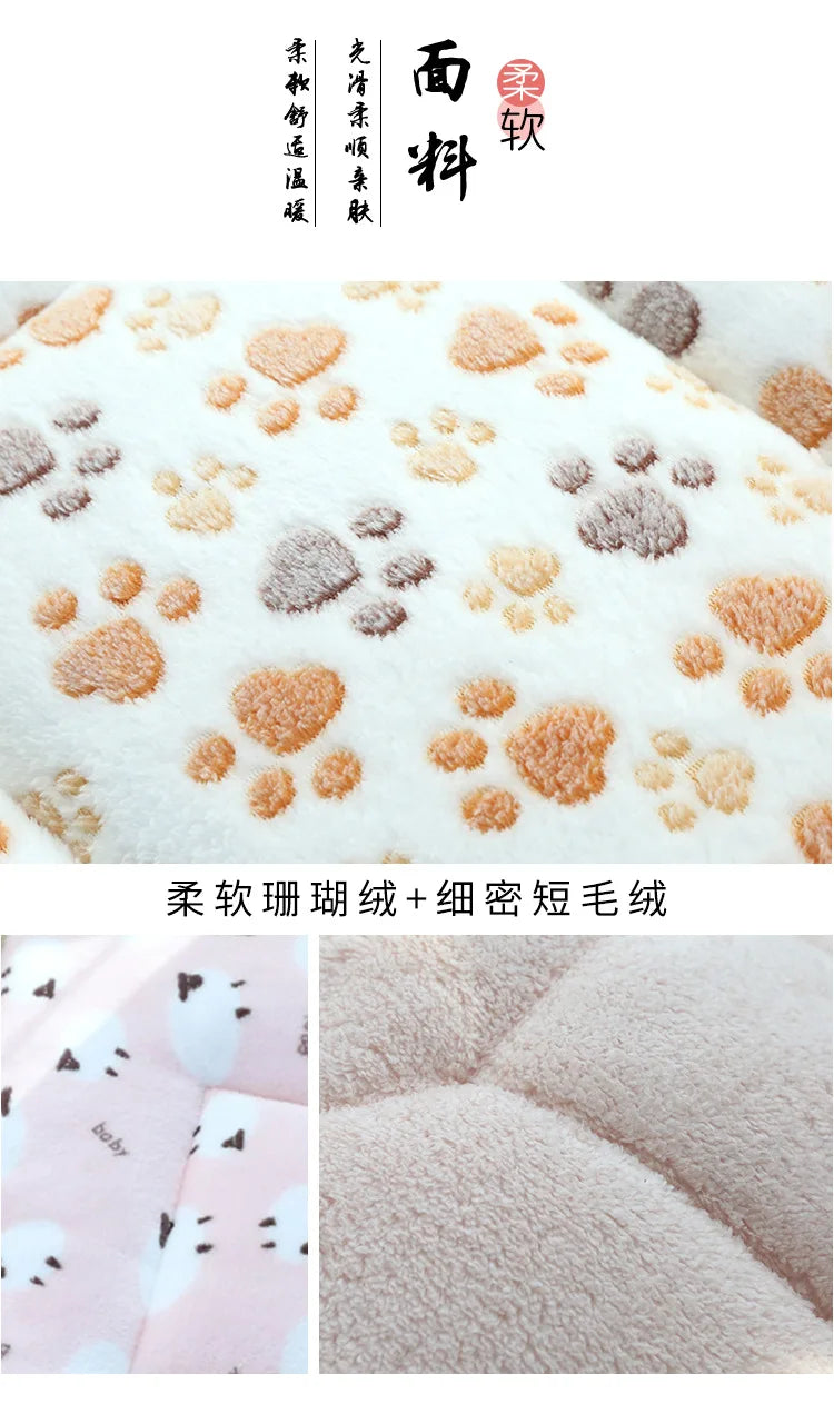 Tapete de pelúcia dupla face para animais de estimação, cama curta de pelúcia para gatos, cães pequenos, cobertor fofo para animais de estimação, almofada quente para gatinhos, sofá-cama para gatos