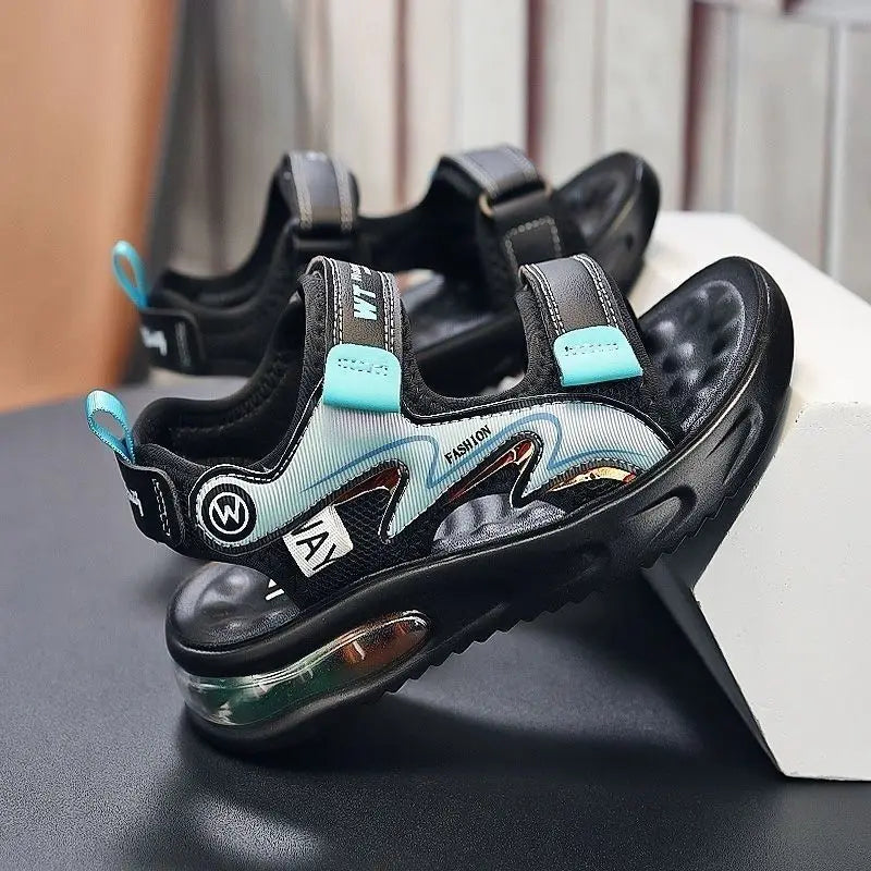 Sandálias infantis da moda 2025, sapatos para bebês, meninos, sola macia, antiderrapantes, sandálias para meninos e meninas, sapatos infantis para verão, praia, 3 a 14 anos