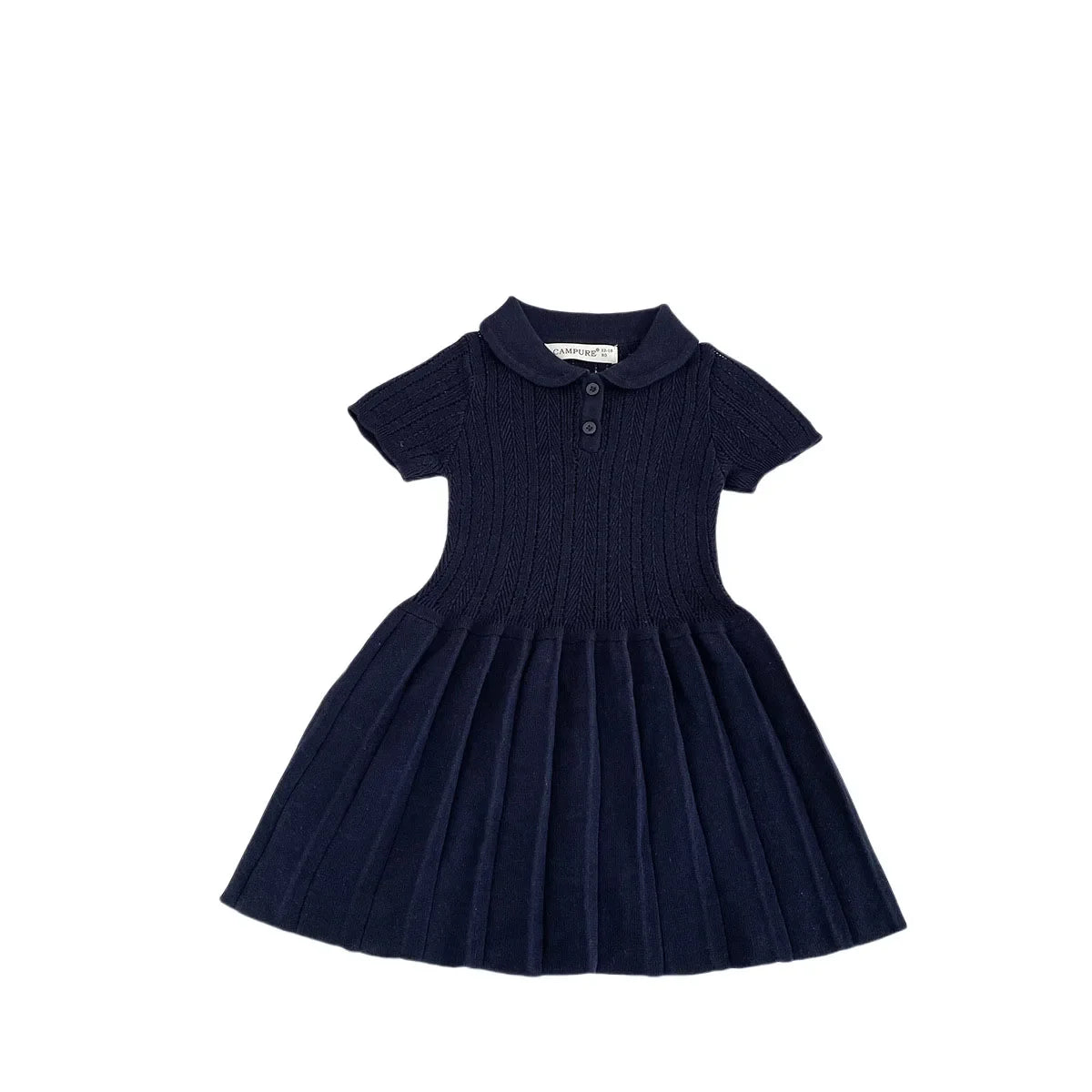1-5Y Kids Clothes Hollow Out Knit Dress For Kids Girls Kids Knit Pleated Dresses